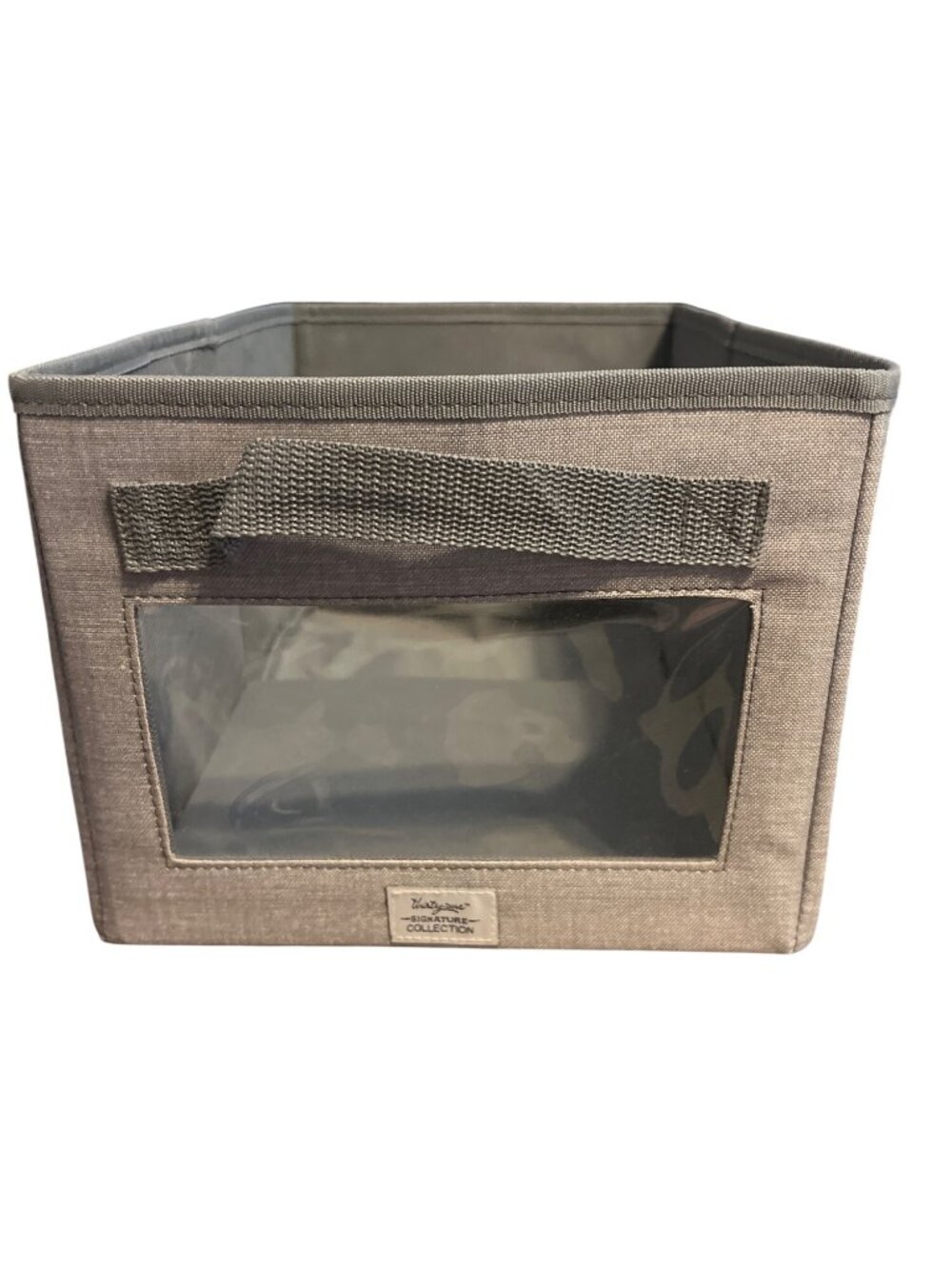 Thirty-One Your Way Rectangle Storage Bin Light Grey Crosshatch With Clear Front
